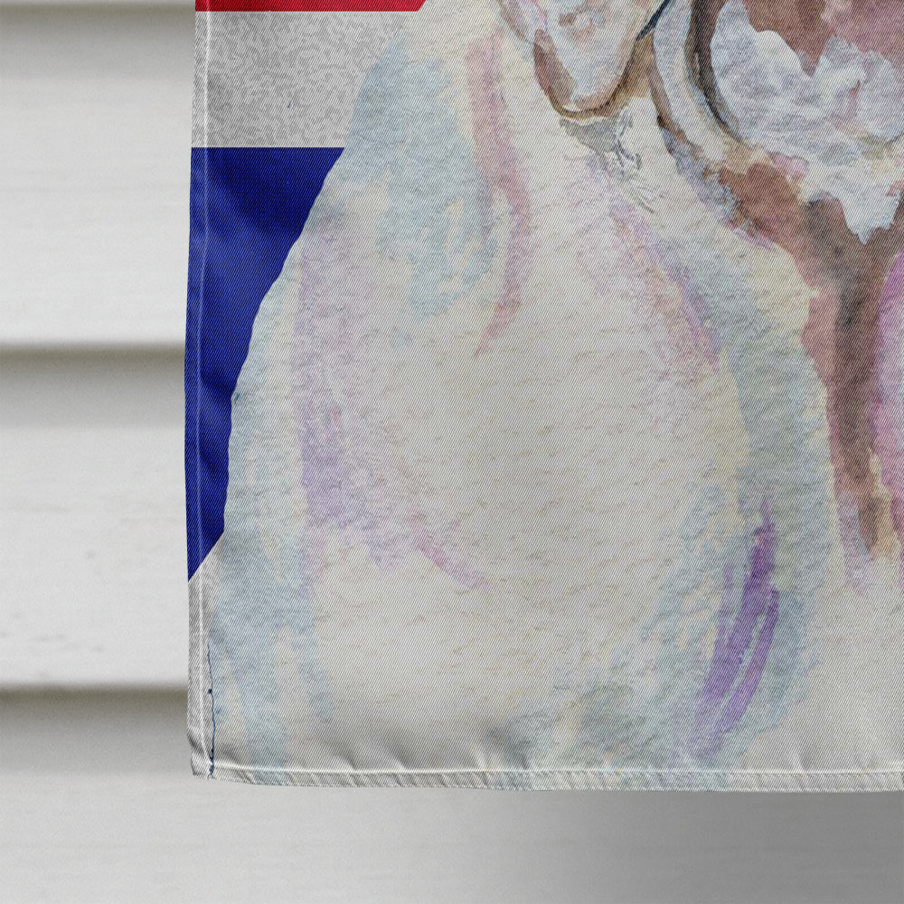 English Bulldog with English Union Jack British Flag House Flag 28x40 Porch Sleeve Pole Decorative Outside Yard Banner Artwork Wall Hanging, Polyester
