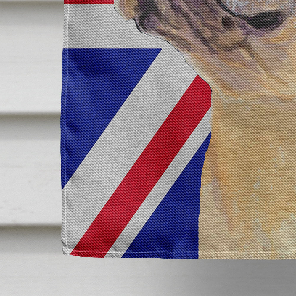 French Bulldog with English Union Jack British Flag House Flag 28x40 Porch Sleeve Pole Decorative Outside Yard Banner Artwork Wall Hanging, Polyester