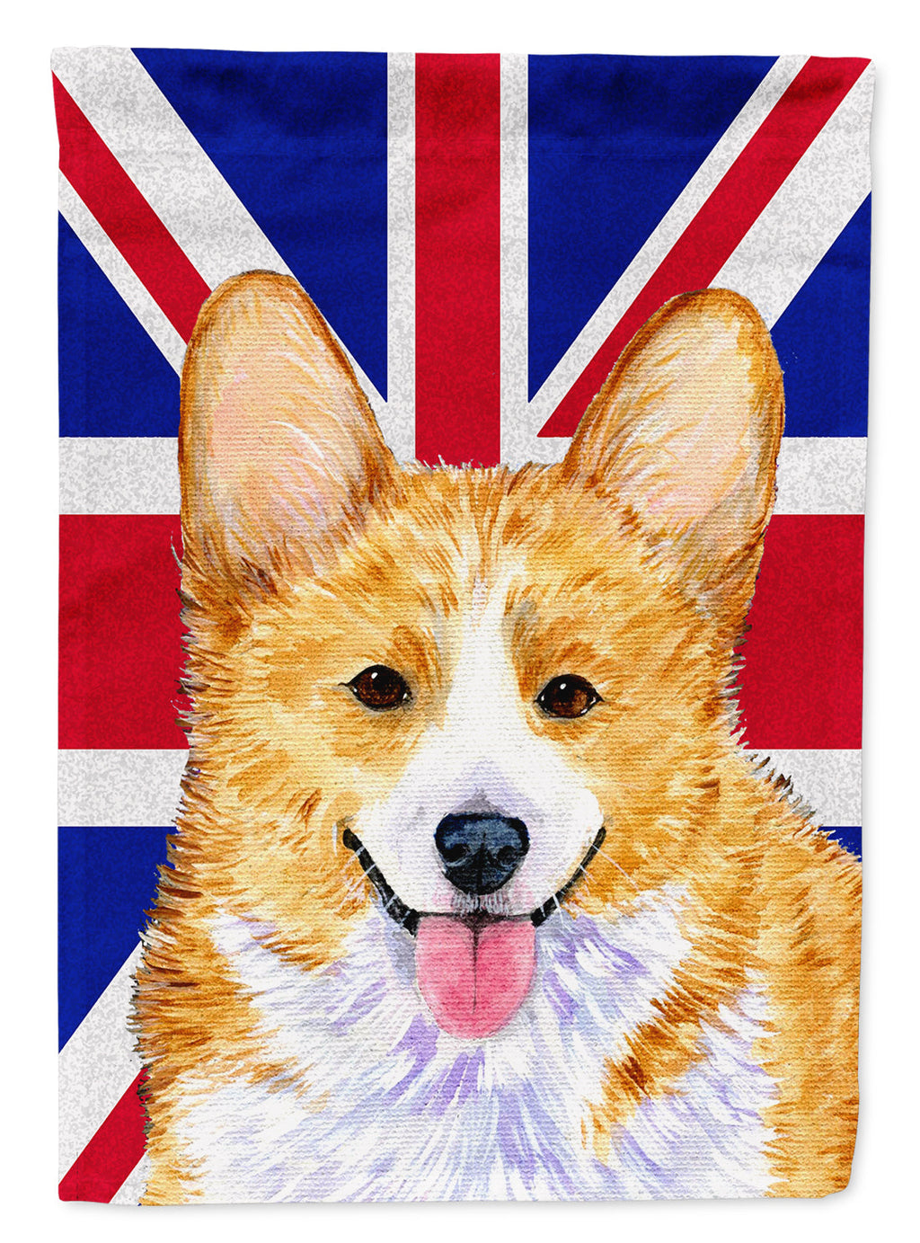 Corgi with English Union Jack British Flag House Flag 28x40 Porch Sleeve Pole Decorative Outside Yard Banner Artwork Wall Hanging, Polyester