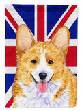 Corgi with English Union Jack British Flag House Flag 28x40 Porch Sleeve Pole Decorative Outside Yard Banner Artwork Wall Hanging, Polyester