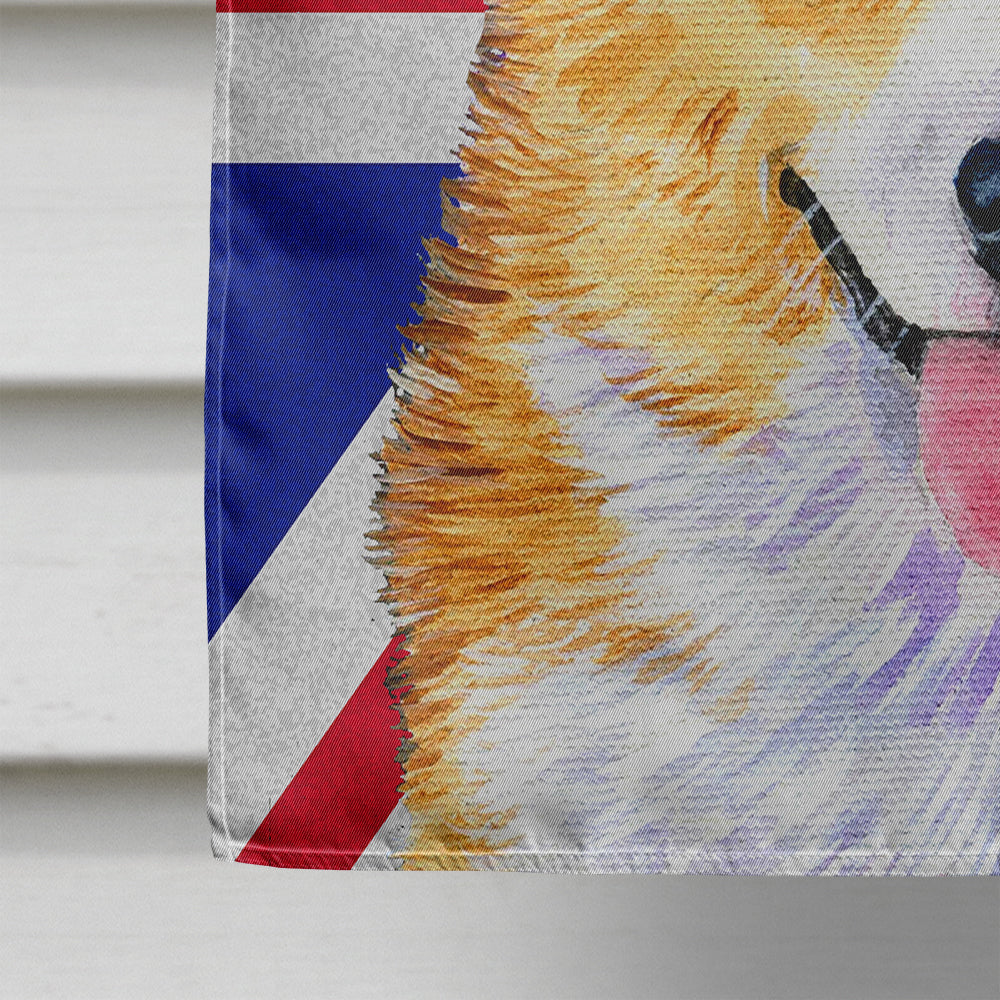 Corgi with English Union Jack British Flag House Flag 28x40 Porch Sleeve Pole Decorative Outside Yard Banner Artwork Wall Hanging, Polyester