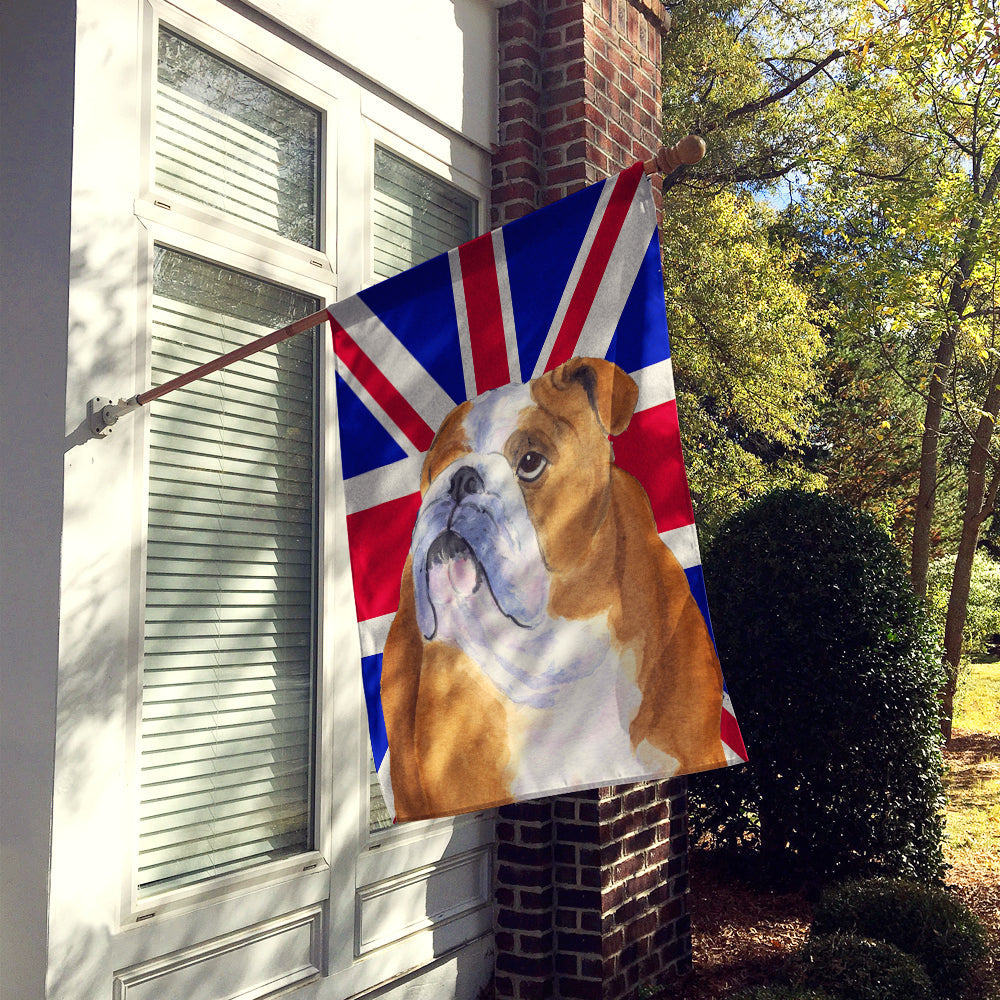English Bulldog with English Union Jack British Flag House Flag 28x40 Porch Sleeve Pole Decorative Outside Yard Banner Artwork Wall Hanging, Polyester