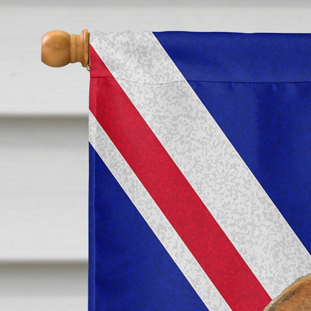 English Bulldog with English Union Jack British Flag House Flag 28x40 Porch Sleeve Pole Decorative Outside Yard Banner Artwork Wall Hanging, Polyester