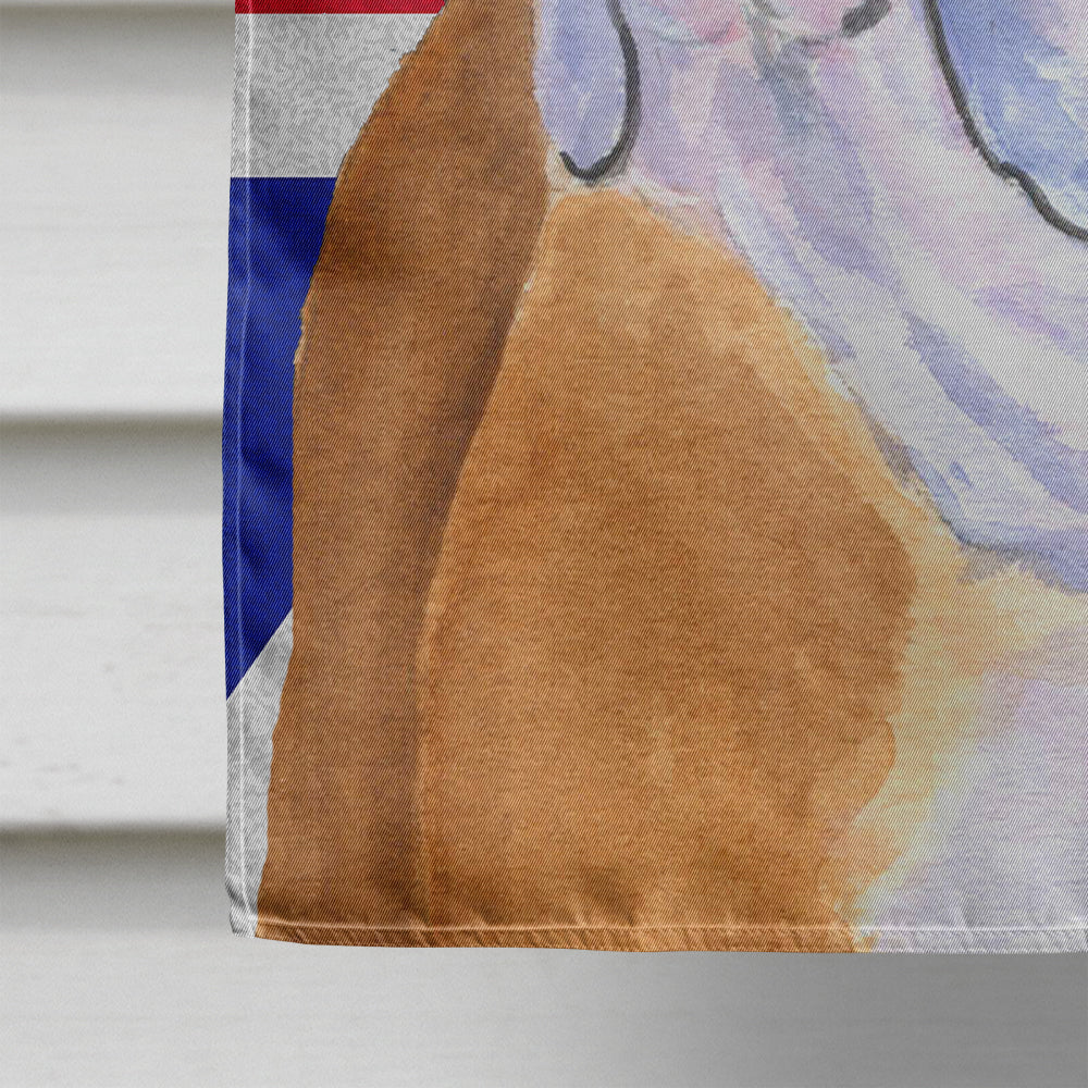 English Bulldog with English Union Jack British Flag House Flag 28x40 Porch Sleeve Pole Decorative Outside Yard Banner Artwork Wall Hanging, Polyester