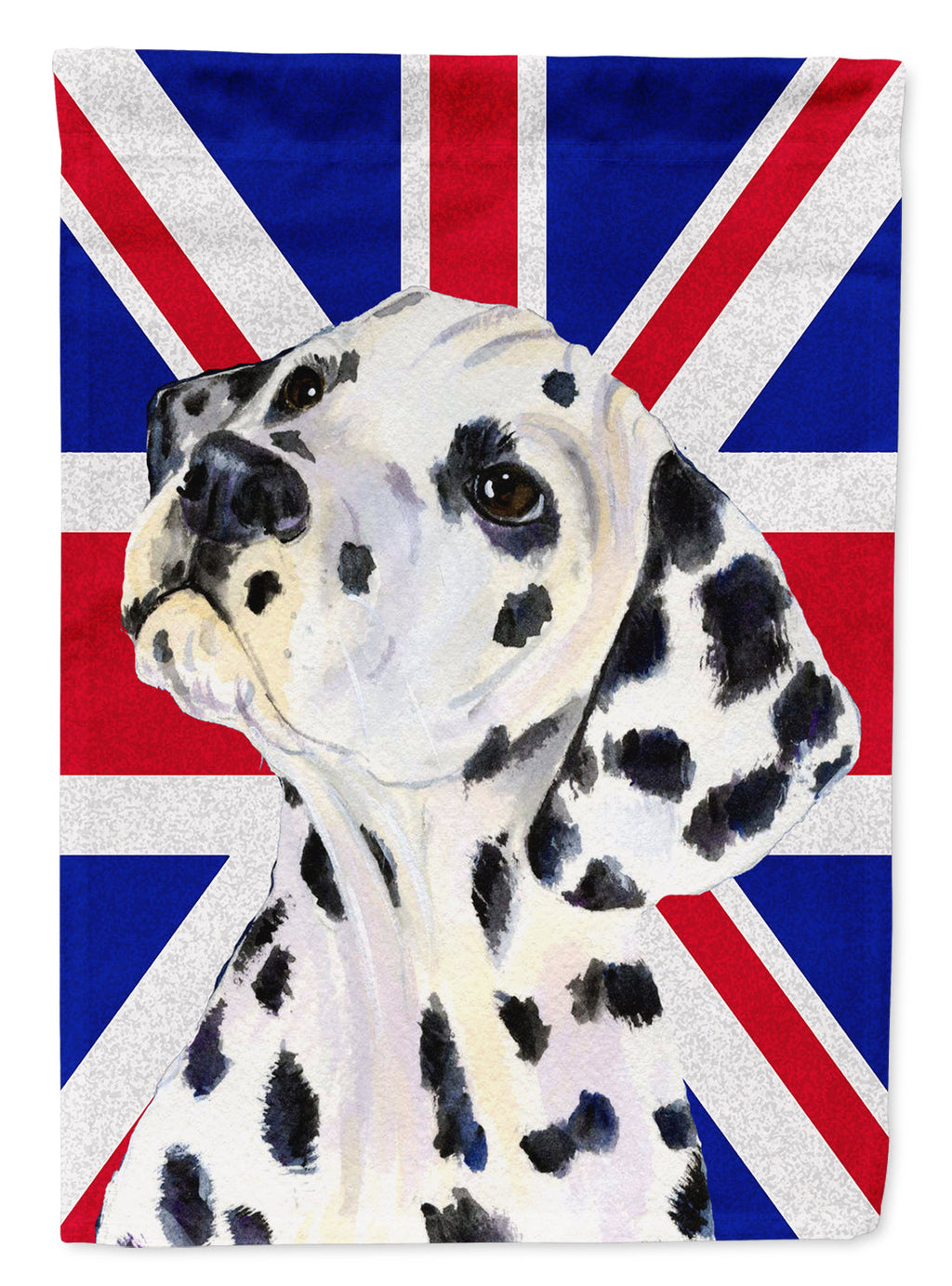 Dalmatian with English Union Jack British Flag House Flag 28x40 Porch Sleeve Pole Decorative Outside Yard Banner Artwork Wall Hanging, Polyester