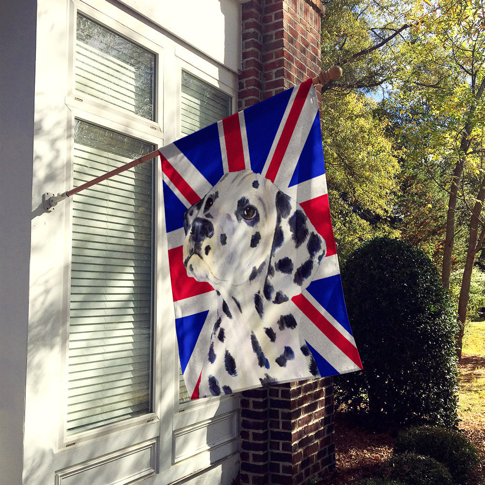 Dalmatian with English Union Jack British Flag House Flag 28x40 Porch Sleeve Pole Decorative Outside Yard Banner Artwork Wall Hanging, Polyester