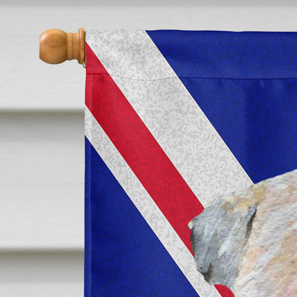 Wheaten Terrier Soft Coated with English Union Jack British Flag House Flag 28x40 Porch Sleeve Pole Decorative Outside Yard Banner Artwork Wall Hanging, Polyester