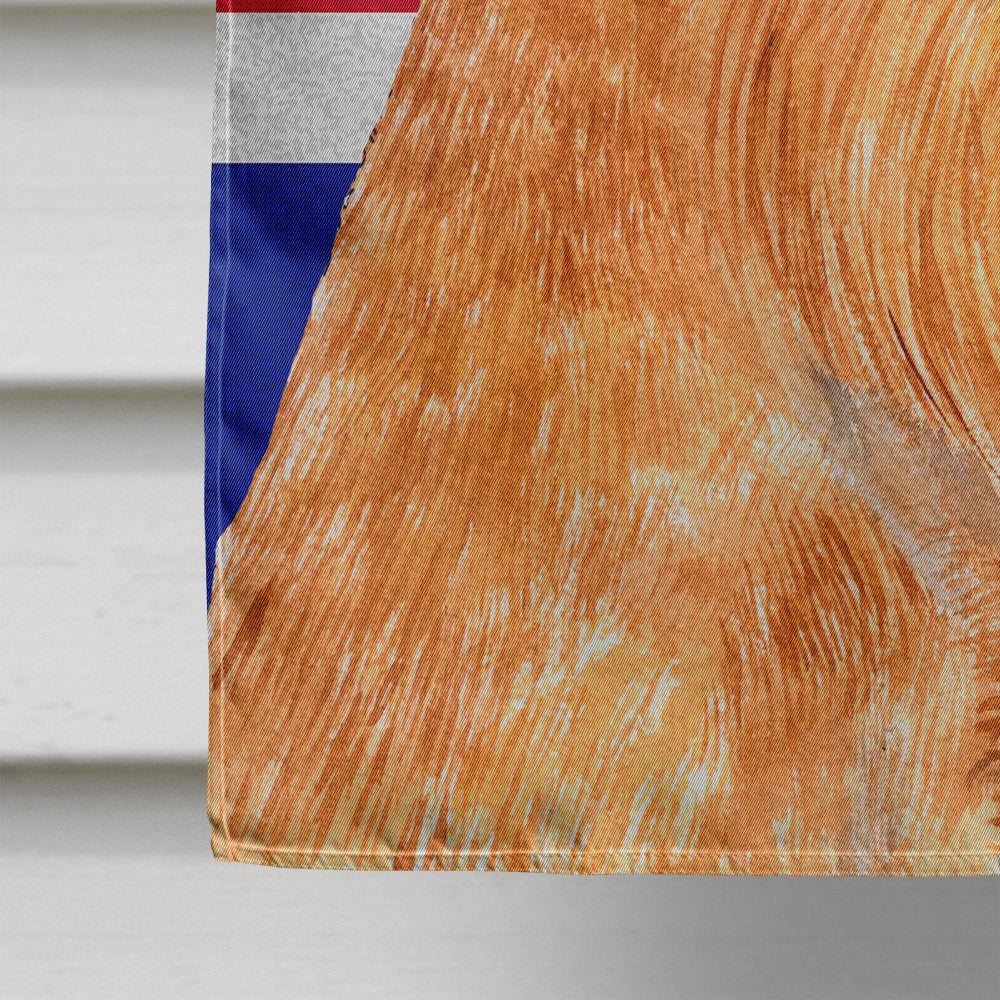 Brussels Griffon with English Union Jack British Flag House Flag 28x40 Porch Sleeve Pole Decorative Outside Yard Banner Artwork Wall Hanging, Polyester