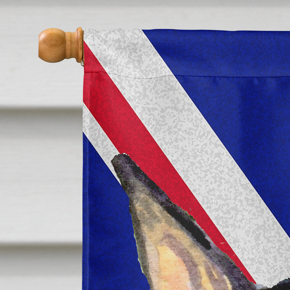 Doberman with English Union Jack British Flag House Flag 28x40 Porch Sleeve Pole Decorative Outside Yard Banner Artwork Wall Hanging, Polyester