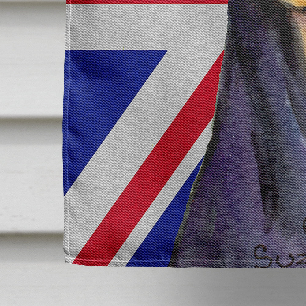 Doberman with English Union Jack British Flag House Flag 28x40 Porch Sleeve Pole Decorative Outside Yard Banner Artwork Wall Hanging, Polyester