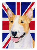 Bull Terrier with English Union Jack British Flag House Flag 28x40 Porch Sleeve Pole Decorative Outside Yard Banner Artwork Wall Hanging, Polyester