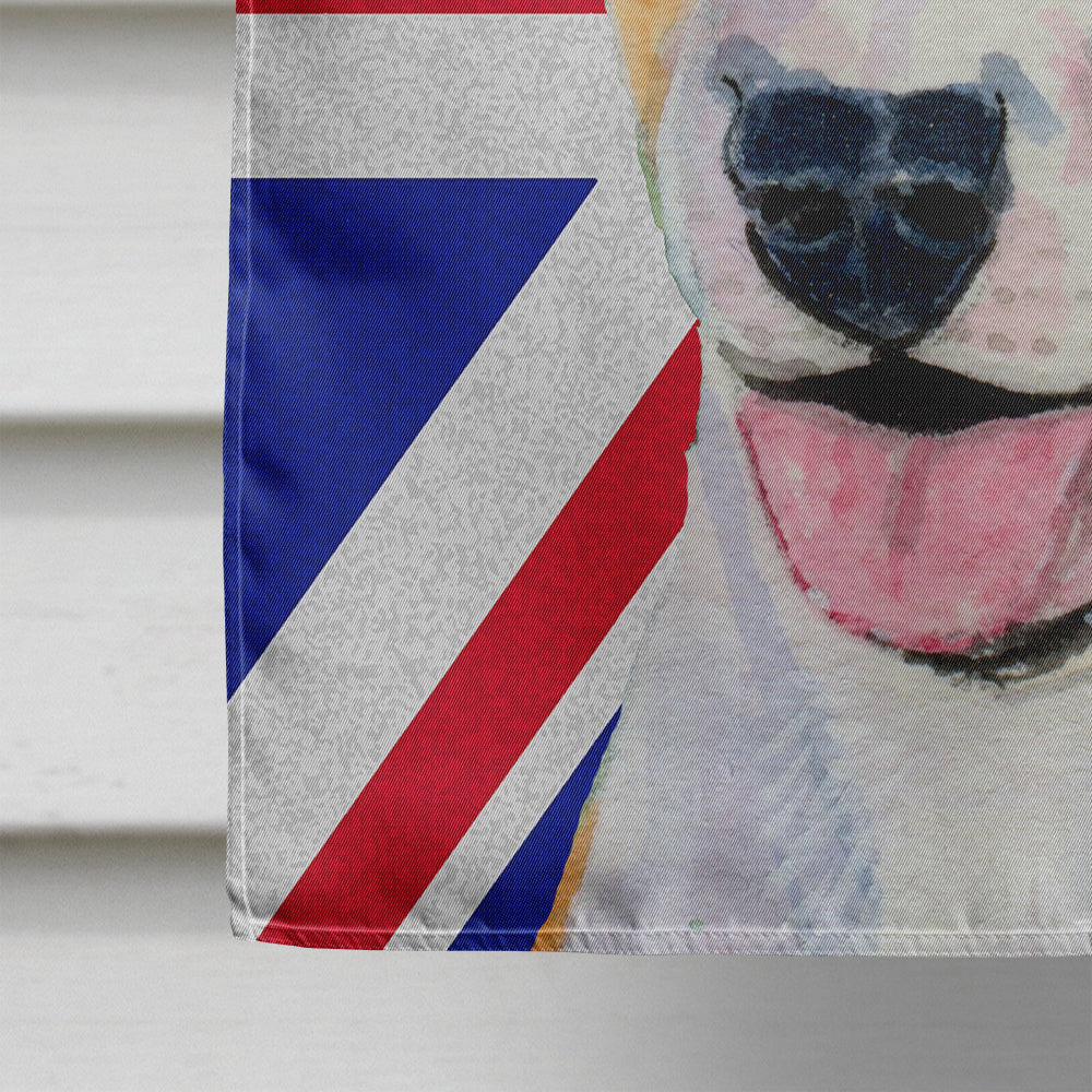 Bull Terrier with English Union Jack British Flag House Flag 28x40 Porch Sleeve Pole Decorative Outside Yard Banner Artwork Wall Hanging, Polyester