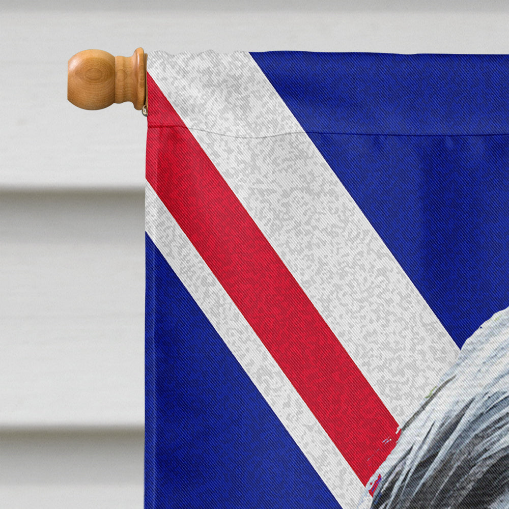 Bearded Collie with English Union Jack British Flag House Flag 28x40 Porch Sleeve Pole Decorative Outside Yard Banner Artwork Wall Hanging, Polyester
