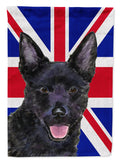 Australian Kelpie with English Union Jack British Flag House Flag 28x40 Porch Sleeve Pole Decorative Outside Yard Banner Artwork Wall Hanging, Polyester