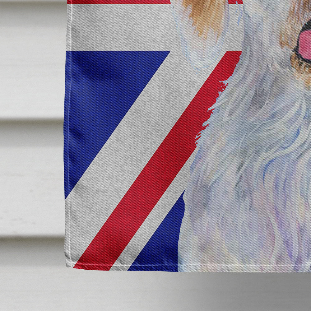 Clumber Spaniel with English Union Jack British Flag House Flag 28x40 Porch Sleeve Pole Decorative Outside Yard Banner Artwork Wall Hanging, Polyester