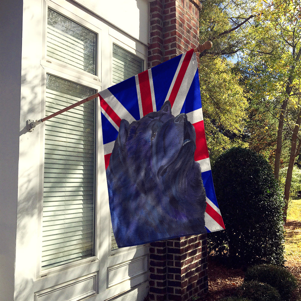 Chow Chow with English Union Jack British Flag House Flag 28x40 Porch Sleeve Pole Decorative Outside Yard Banner Artwork Wall Hanging, Polyester