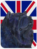 Chow Chow with English Union Jack British Flag Cutting Board Tempered Glass Kitchen Cutting Surface, Heat Resistant Chopping, Non-Slip Feet, Food Prep & Serving