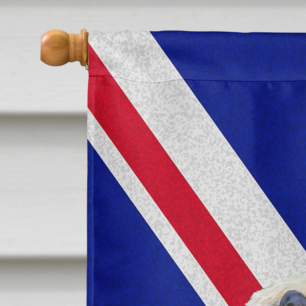 Dandie Dinmont Terrier with English Union Jack British Flag House Flag 28x40 Porch Sleeve Pole Decorative Outside Yard Banner Artwork Wall Hanging, Polyester