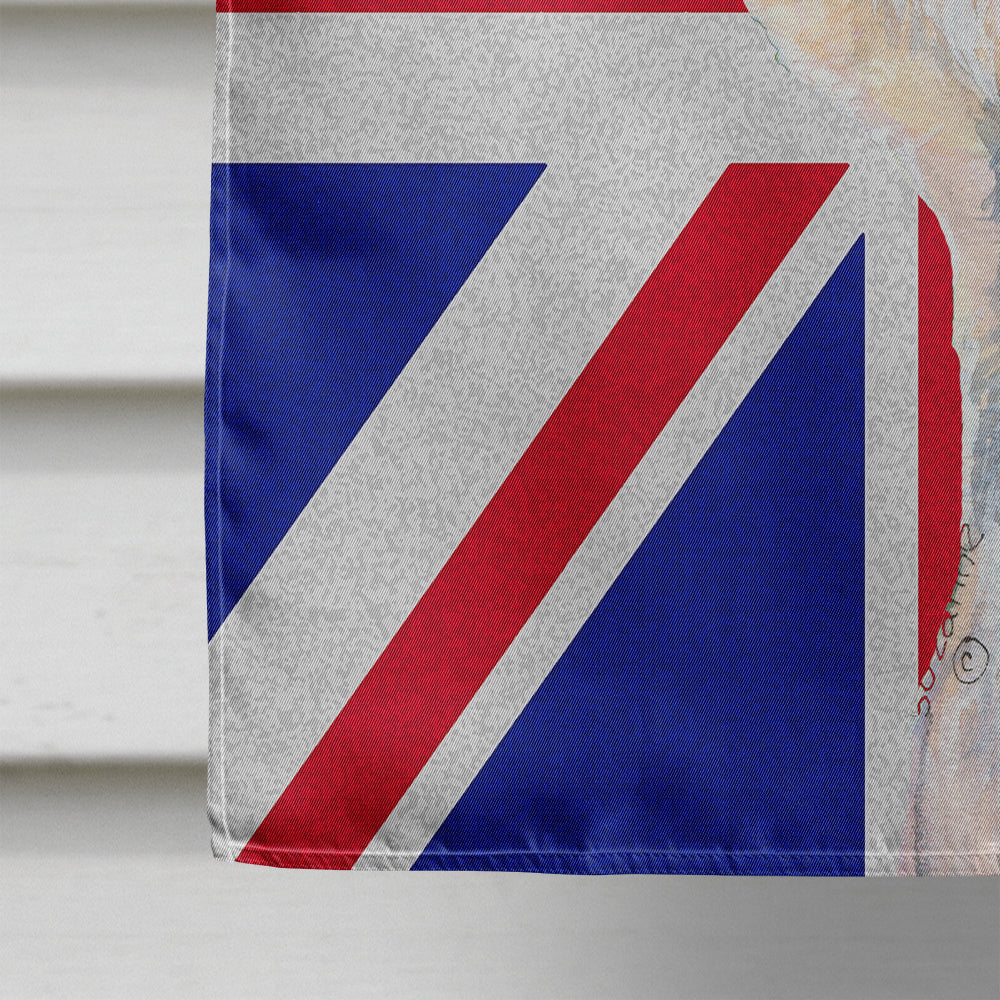 Dandie Dinmont Terrier with English Union Jack British Flag House Flag 28x40 Porch Sleeve Pole Decorative Outside Yard Banner Artwork Wall Hanging, Polyester