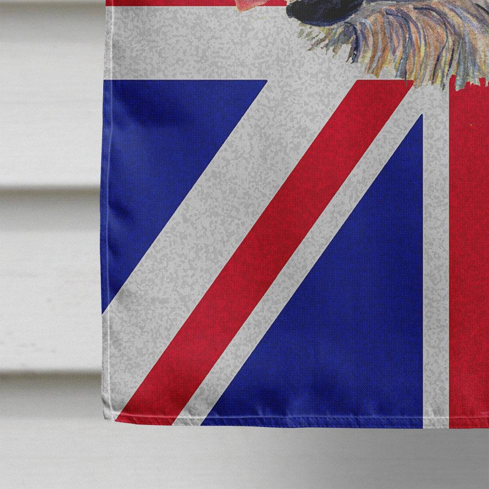 Irish Wolfhound with English Union Jack British Flag House Flag 28x40 Porch Sleeve Pole Decorative Outside Yard Banner Artwork Wall Hanging, Polyester