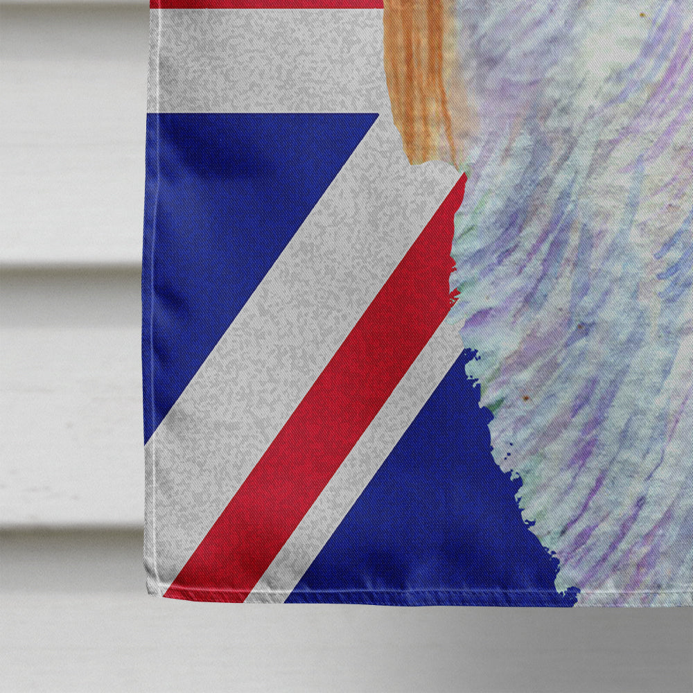 English Toy Spaniel with English Union Jack British Flag House Flag 28x40 Porch Sleeve Pole Decorative Outside Yard Banner Artwork Wall Hanging, Polyester