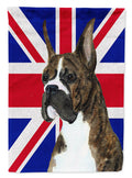 Boxer with English Union Jack British Flag House Flag 28x40 Porch Sleeve Pole Decorative Outside Yard Banner Artwork Wall Hanging, Polyester