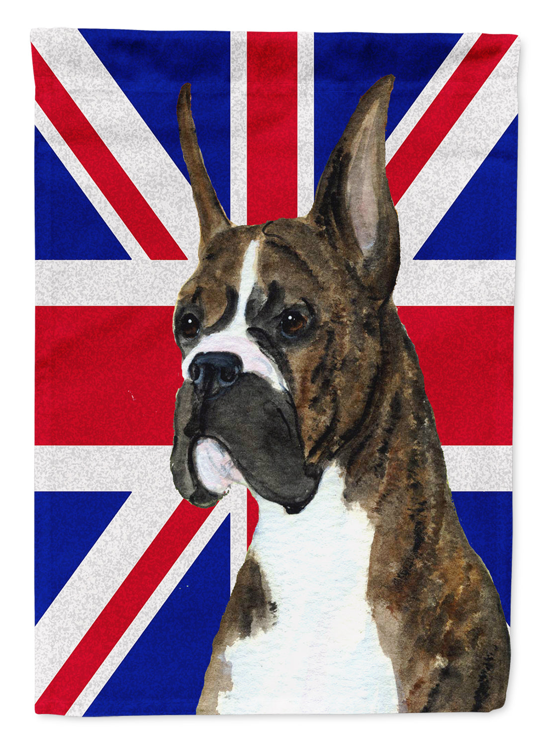 Boxer with English Union Jack British Flag House Flag 28x40 Porch Sleeve Pole Decorative Outside Yard Banner Artwork Wall Hanging, Polyester