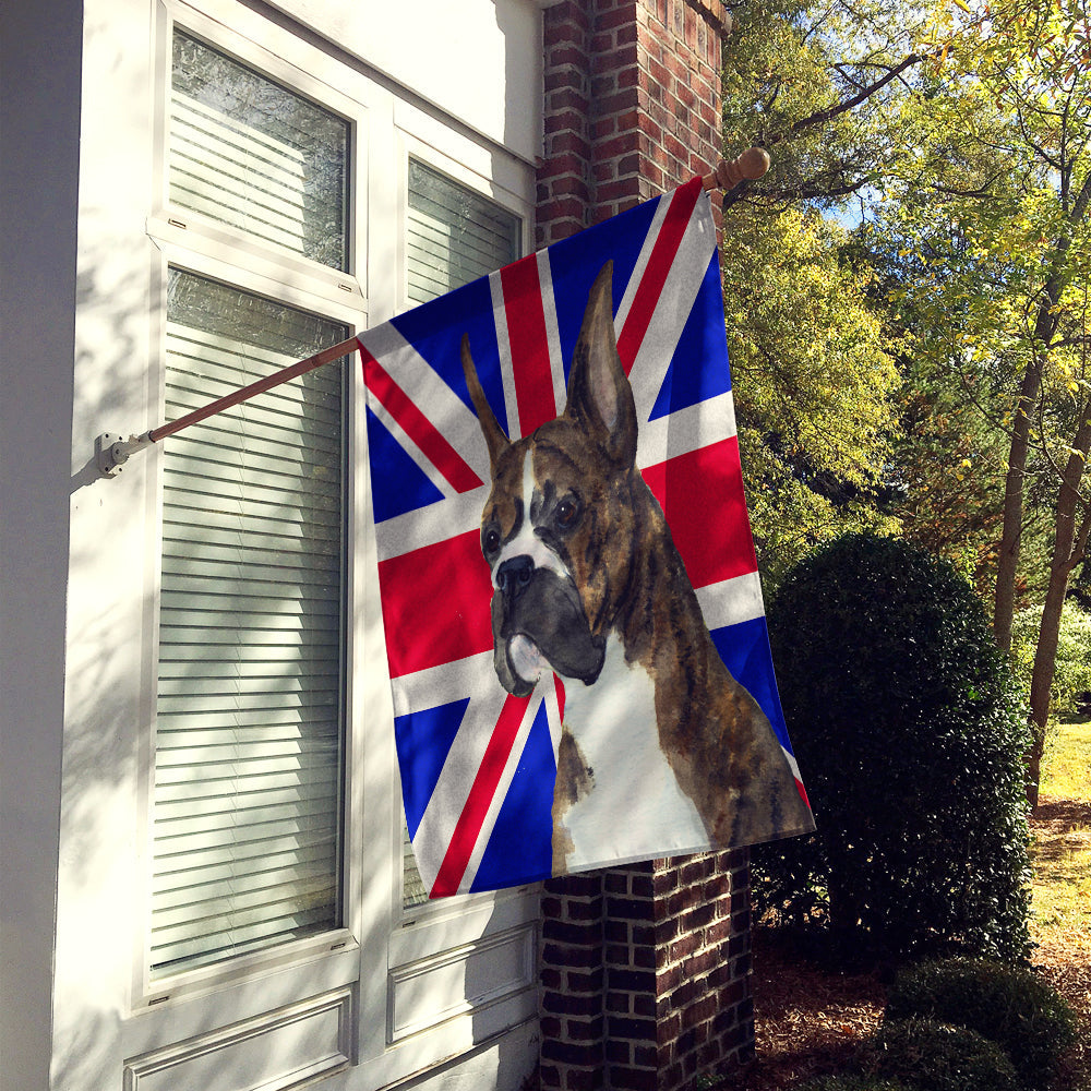 Boxer with English Union Jack British Flag House Flag 28x40 Porch Sleeve Pole Decorative Outside Yard Banner Artwork Wall Hanging, Polyester