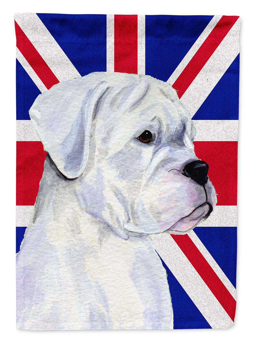 Boxer with English Union Jack British Flag House Flag 28x40 Porch Sleeve Pole Decorative Outside Yard Banner Artwork Wall Hanging, Polyester