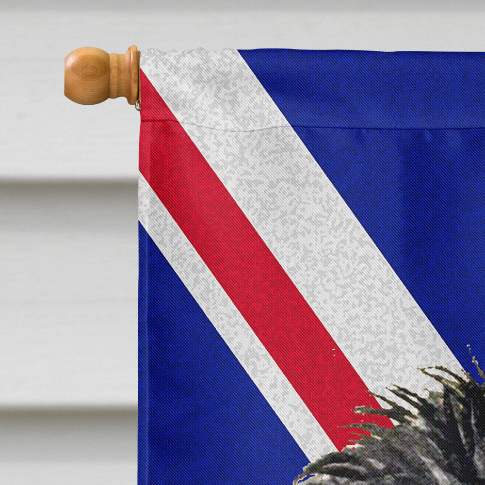 Affenpinscher with English Union Jack British Flag House Flag 28x40 Porch Sleeve Pole Decorative Outside Yard Banner Artwork Wall Hanging, Polyester
