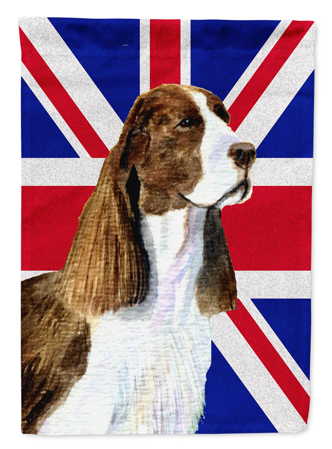 Springer Spaniel with English Union Jack British Flag House Flag 28x40 Porch Sleeve Pole Decorative Outside Yard Banner Artwork Wall Hanging, Polyester