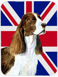 Springer Spaniel with English Union Jack British Flag Cutting Board Tempered Glass Kitchen Cutting Surface, Heat Resistant Chopping, Non-Slip Feet, Food Prep & Serving