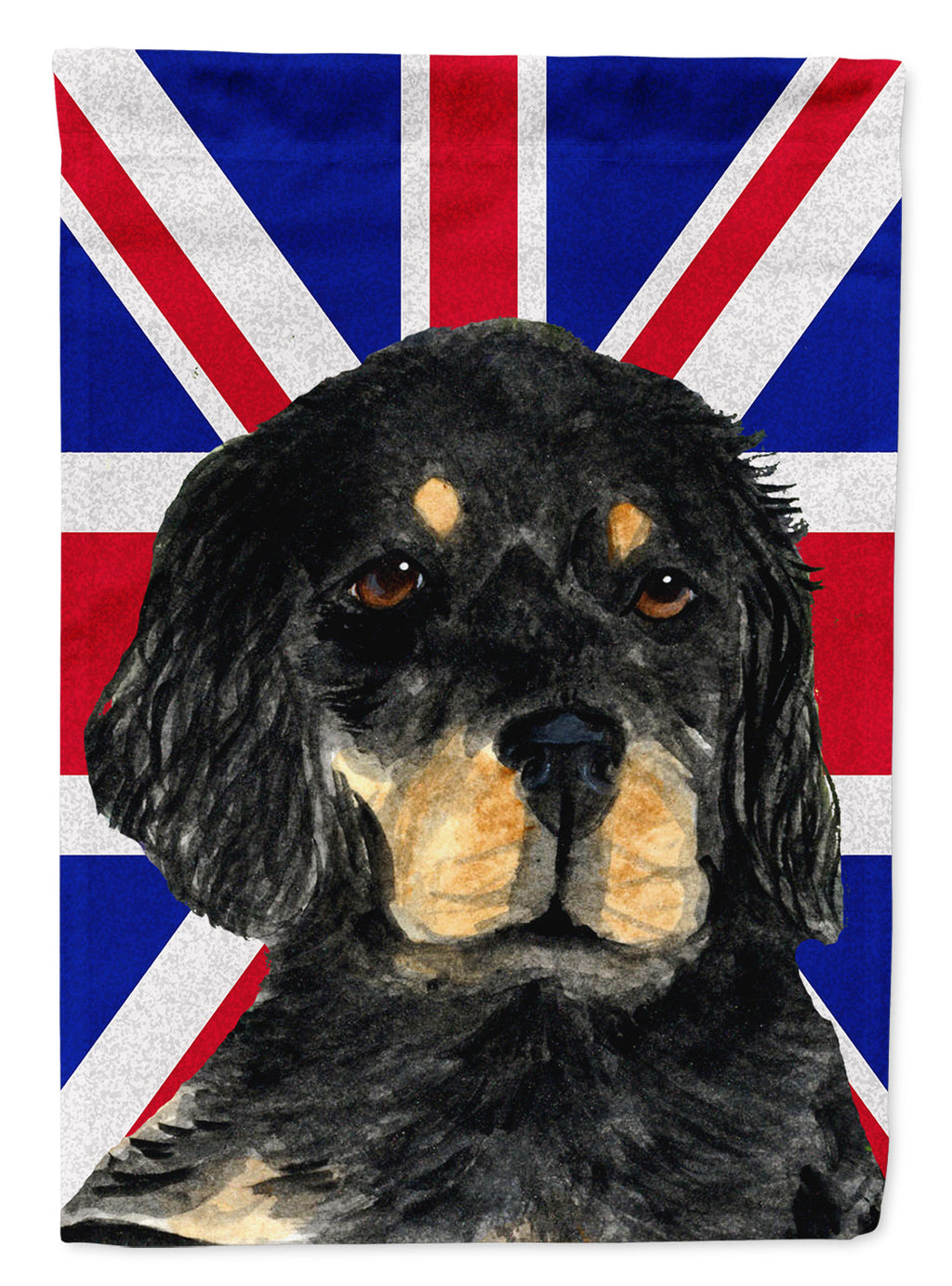 Gordon Setter with English Union Jack British Flag House Flag 28x40 Porch Sleeve Pole Decorative Outside Yard Banner Artwork Wall Hanging, Polyester