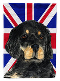 Gordon Setter with English Union Jack British Flag House Flag 28x40 Porch Sleeve Pole Decorative Outside Yard Banner Artwork Wall Hanging, Polyester
