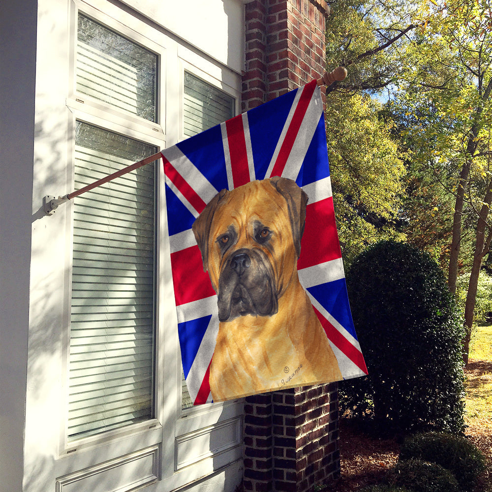 Bullmastiff with English Union Jack British Flag House Flag 28x40 Porch Sleeve Pole Decorative Outside Yard Banner Artwork Wall Hanging, Polyester