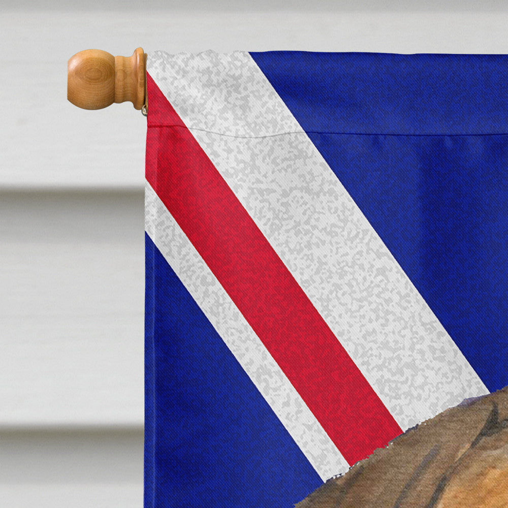 Bullmastiff with English Union Jack British Flag House Flag 28x40 Porch Sleeve Pole Decorative Outside Yard Banner Artwork Wall Hanging, Polyester