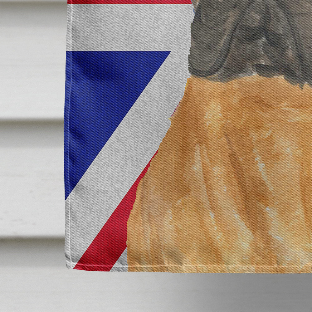 Bullmastiff with English Union Jack British Flag House Flag 28x40 Porch Sleeve Pole Decorative Outside Yard Banner Artwork Wall Hanging, Polyester