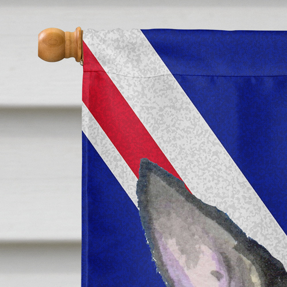 Rat Terrier with English Union Jack British Flag House Flag 28x40 Porch Sleeve Pole Decorative Outside Yard Banner Artwork Wall Hanging, Polyester