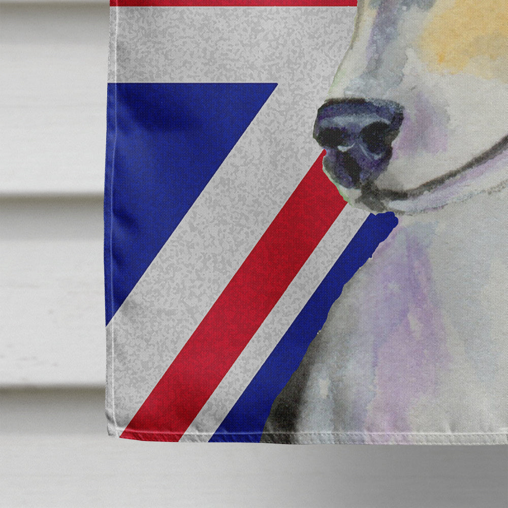 Rat Terrier with English Union Jack British Flag House Flag 28x40 Porch Sleeve Pole Decorative Outside Yard Banner Artwork Wall Hanging, Polyester