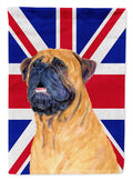 Bullmastiff with English Union Jack British Flag House Flag 28x40 Porch Sleeve Pole Decorative Outside Yard Banner Artwork Wall Hanging, Polyester