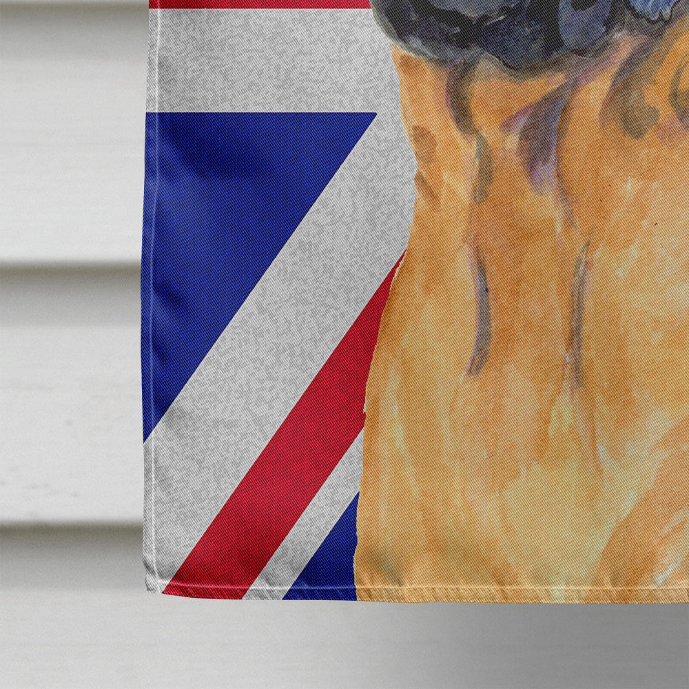 Bullmastiff with English Union Jack British Flag House Flag 28x40 Porch Sleeve Pole Decorative Outside Yard Banner Artwork Wall Hanging, Polyester