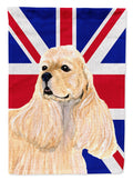Cocker Spaniel Buff with English Union Jack British Flag House Flag 28x40 Porch Sleeve Pole Decorative Outside Yard Banner Artwork Wall Hanging, Polyester