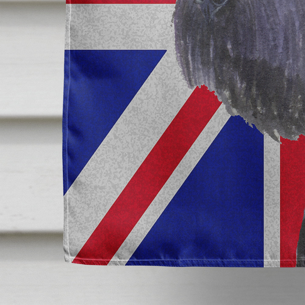 Schnauzer with English Union Jack British Flag House Flag 28x40 Porch Sleeve Pole Decorative Outside Yard Banner Artwork Wall Hanging, Polyester