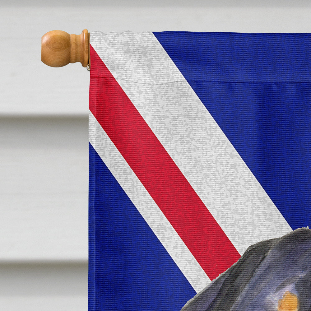 Rottweiler with English Union Jack British Flag House Flag 28x40 Porch Sleeve Pole Decorative Outside Yard Banner Artwork Wall Hanging, Polyester