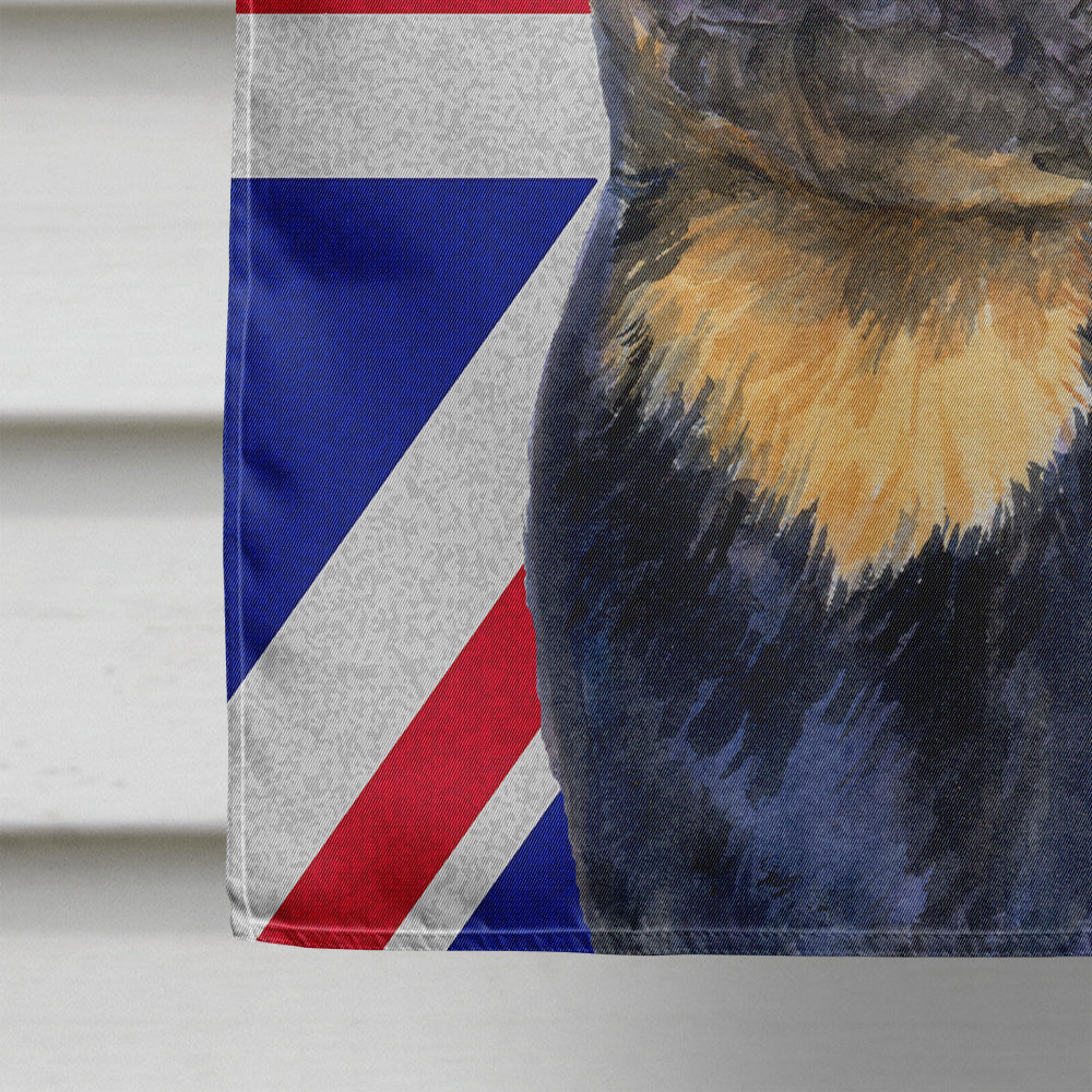 Rottweiler with English Union Jack British Flag House Flag 28x40 Porch Sleeve Pole Decorative Outside Yard Banner Artwork Wall Hanging, Polyester