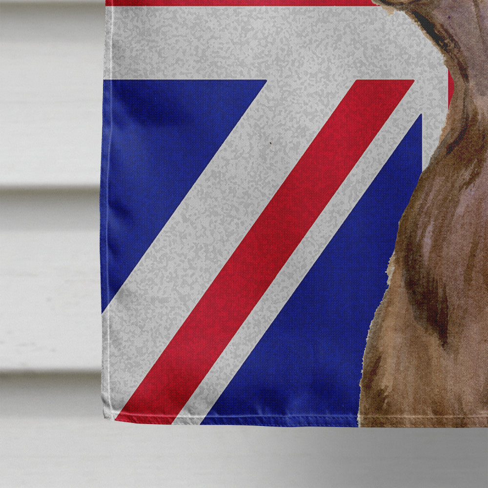 Field Spaniel with English Union Jack British Flag House Flag 28x40 Porch Sleeve Pole Decorative Outside Yard Banner Artwork Wall Hanging, Polyester
