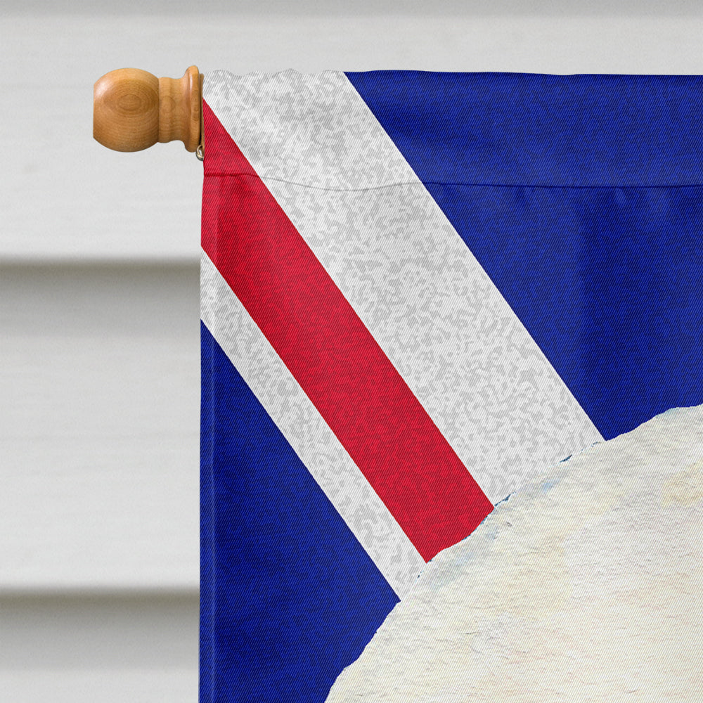 Bichon Frise with English Union Jack British Flag House Flag 28x40 Porch Sleeve Pole Decorative Outside Yard Banner Artwork Wall Hanging, Polyester