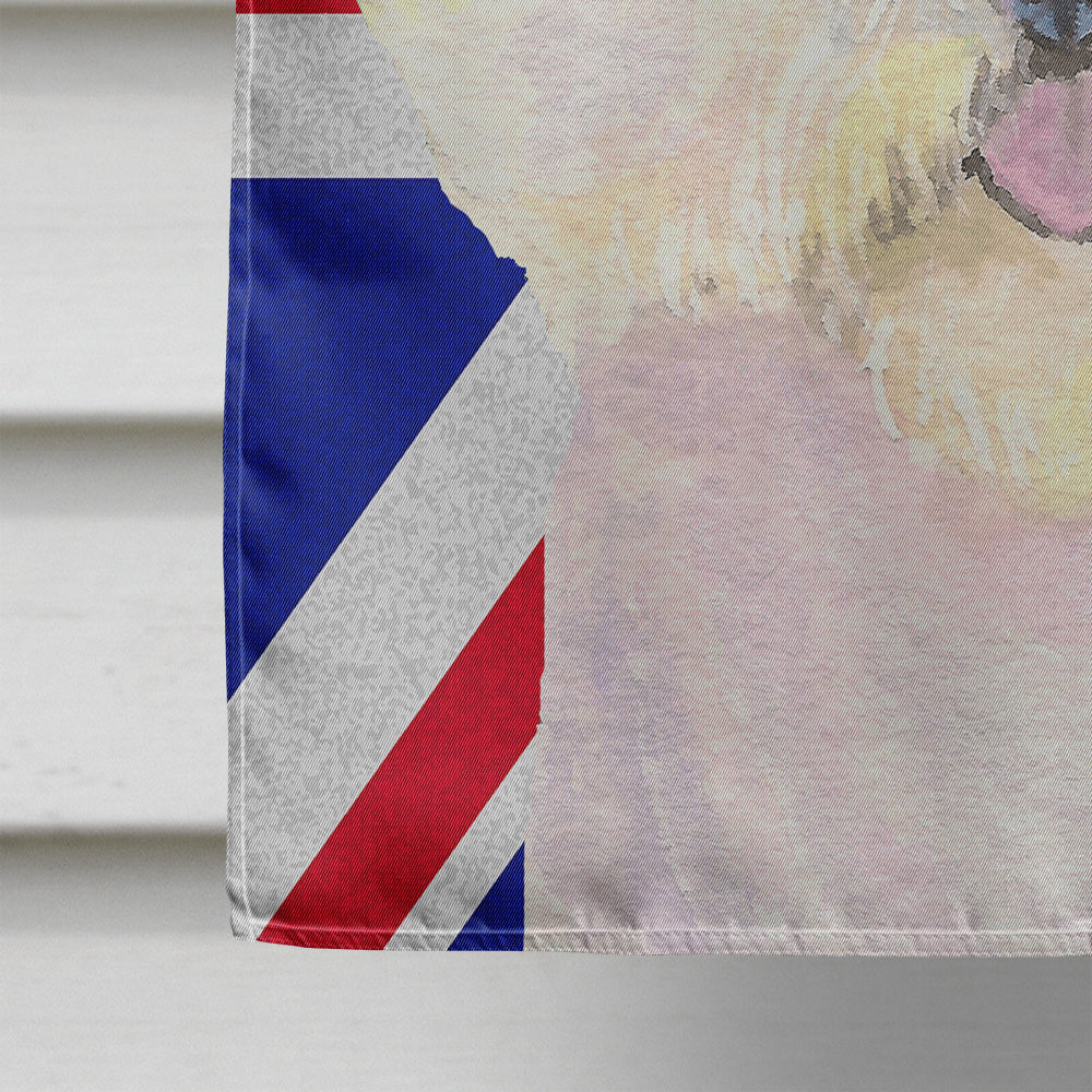 Bichon Frise with English Union Jack British Flag House Flag 28x40 Porch Sleeve Pole Decorative Outside Yard Banner Artwork Wall Hanging, Polyester