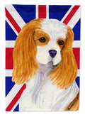 Cavalier Spaniel with English Union Jack British Flag House Flag 28x40 Porch Sleeve Pole Decorative Outside Yard Banner Artwork Wall Hanging, Polyester