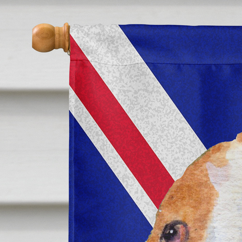 Basset Hound with English Union Jack British Flag House Flag 28x40 Porch Sleeve Pole Decorative Outside Yard Banner Artwork Wall Hanging, Polyester